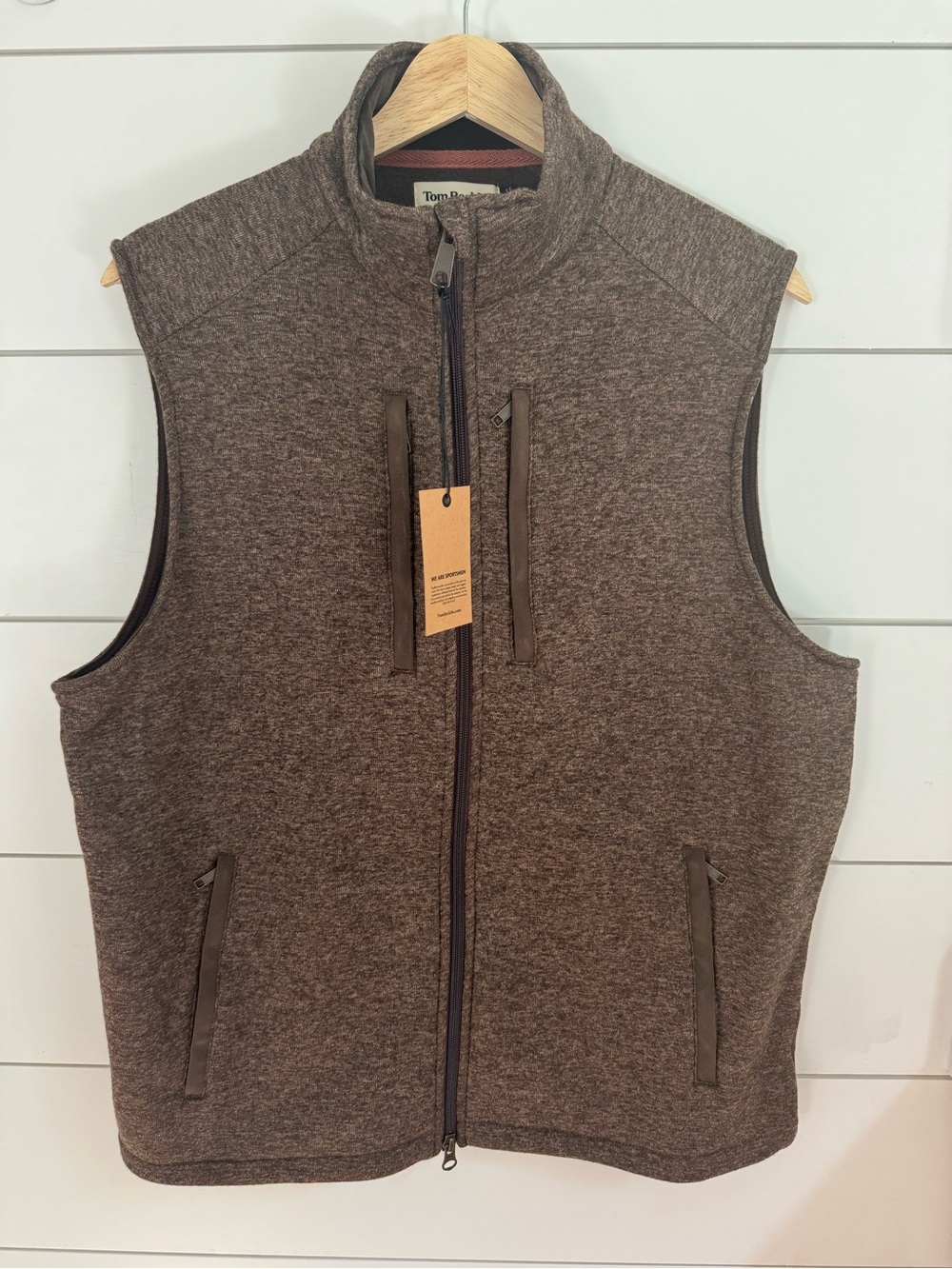 Tom Beckbe Brown Sleeveless Zip-Up Vest